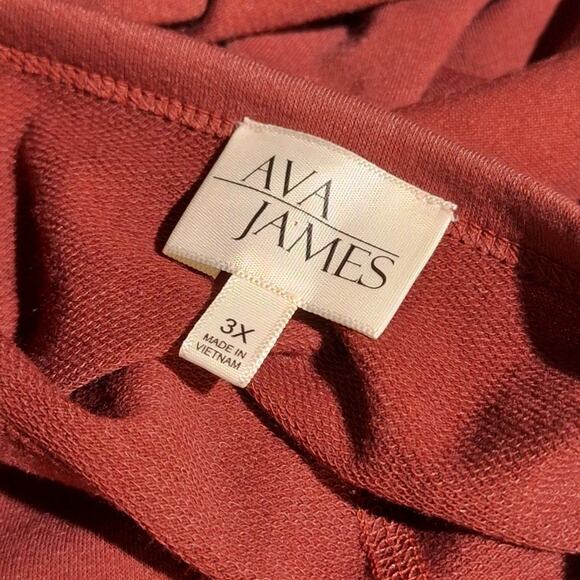 Ava James Dress Women's 3X Mauve Tiered Mini Balloon Sleeves Comfy Loungewear - Picture 3 of 10